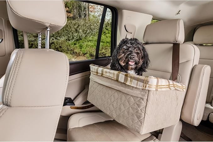 Dog Booster Car Seat Elevated Pet Travel Seat Washable Fleece Large