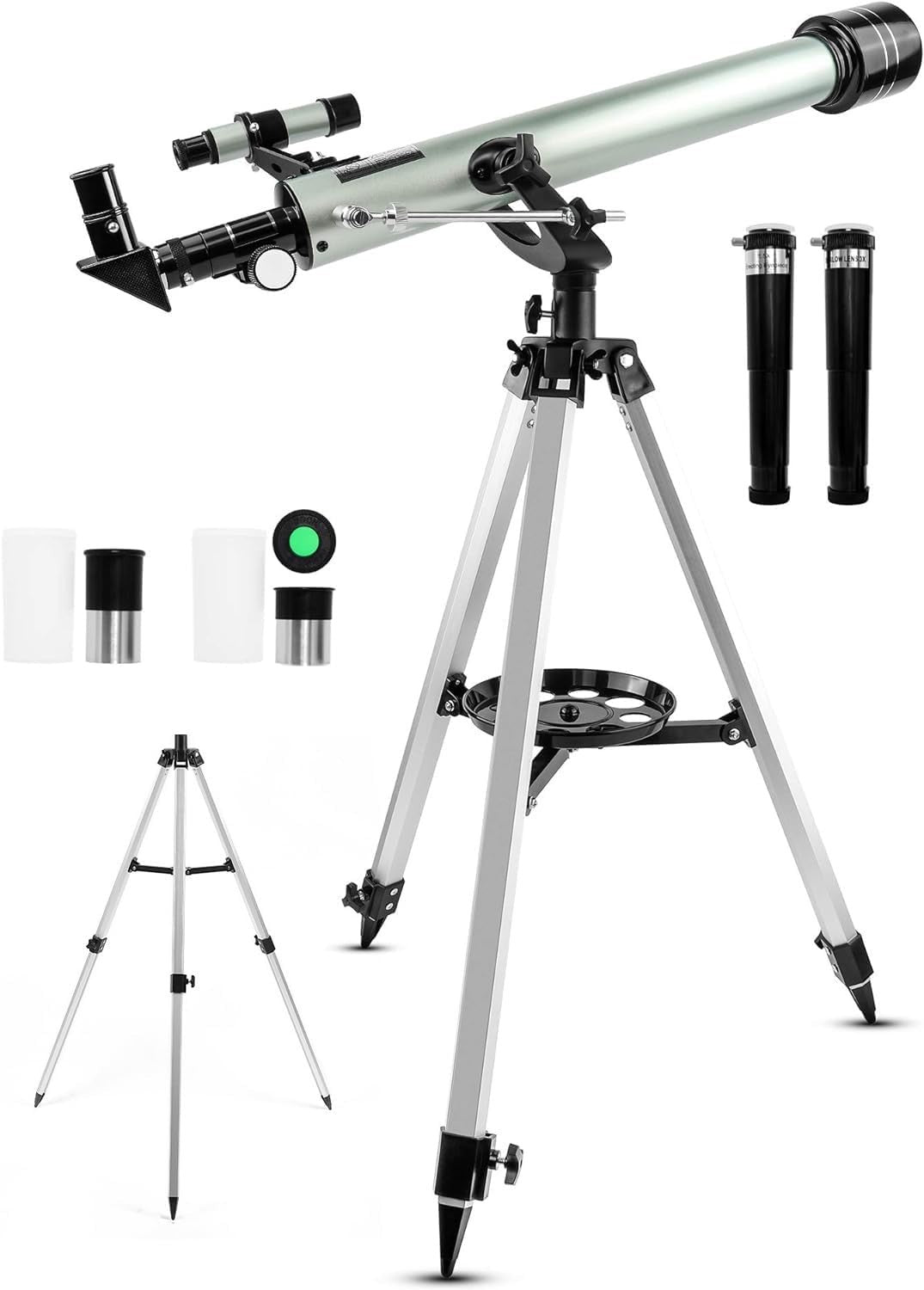 60mm Refractor Telescope for Kids Beginners 525X with Tripod