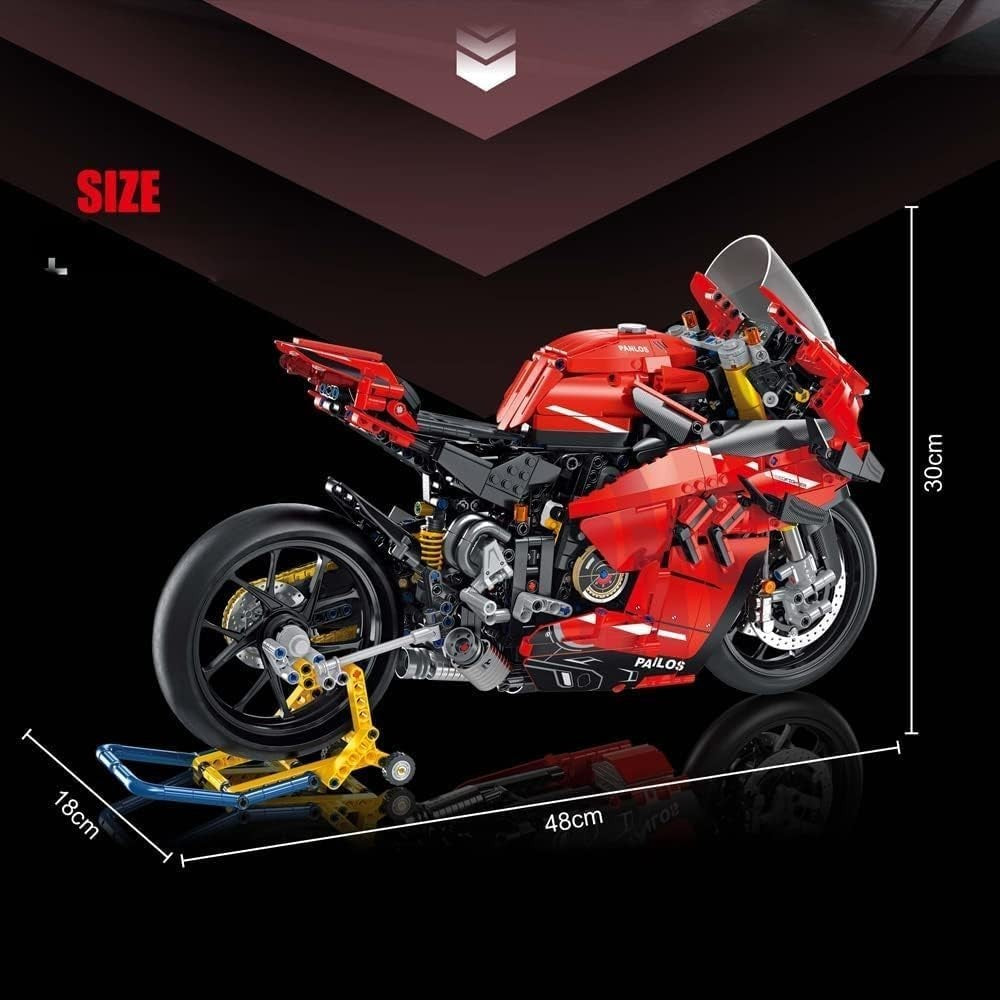 2098-Piece Ducati V4S Motorcycle Building Kit with Realistic Details