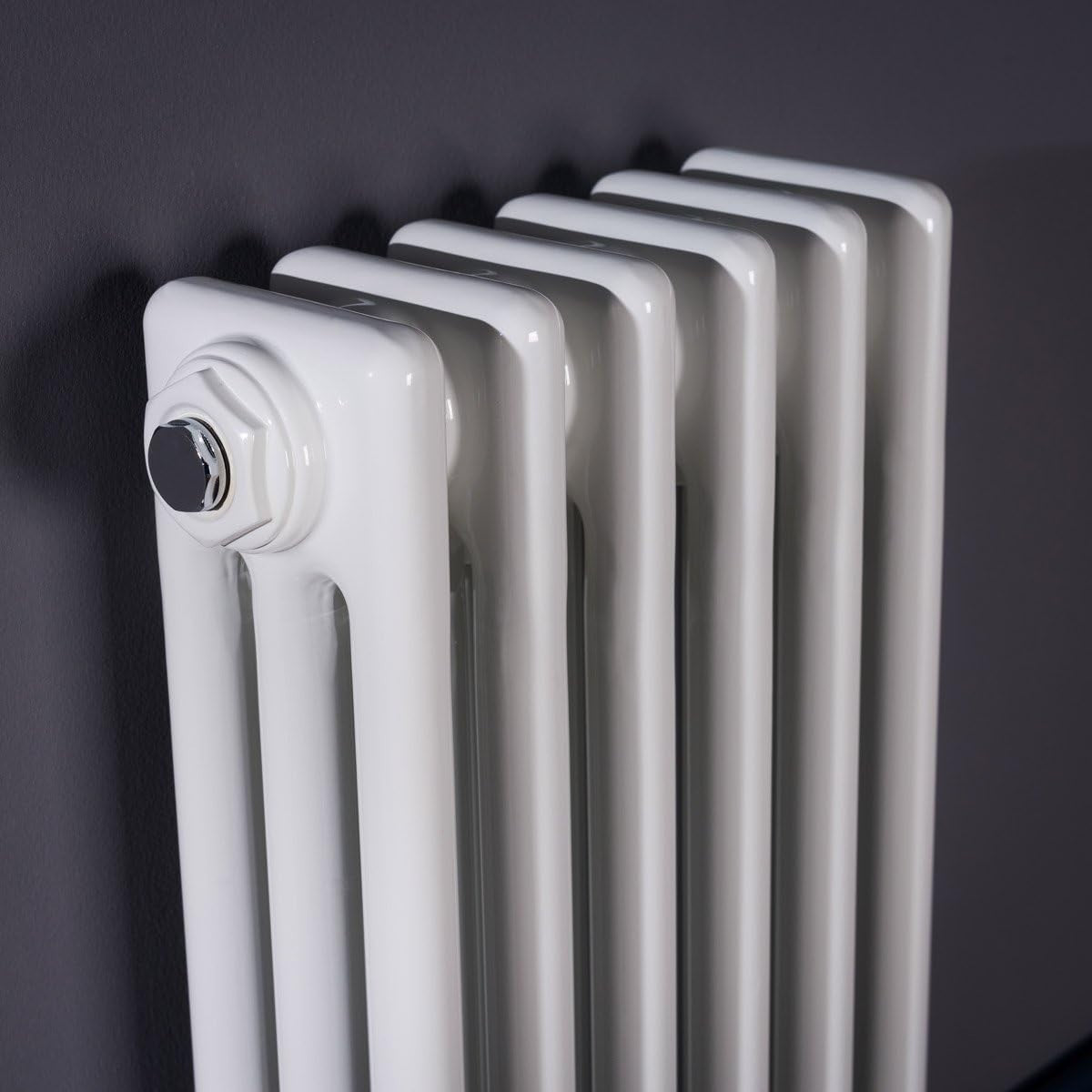 White Triple Column Vertical Radiator 1500x290mm Bathroom Kitchen