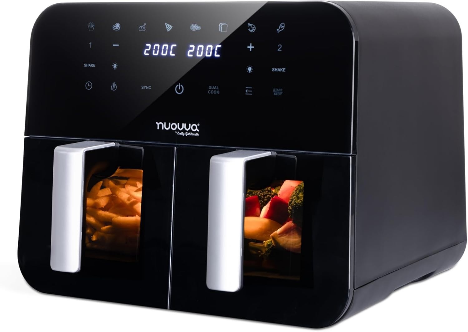 9L Dual Air Fryer Oven Touch Screen 2400W | 2 Zone Oil-Free Cooker