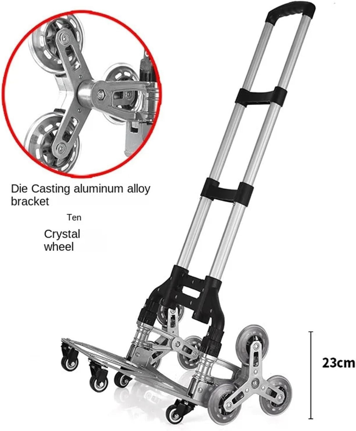 Folding Flatbed Stair Climbing Trolley Ergonomic Handle Multi-Use Cart
