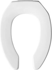 Raised Toilet Seat 2-Inch White Plastic Open Front Elongated