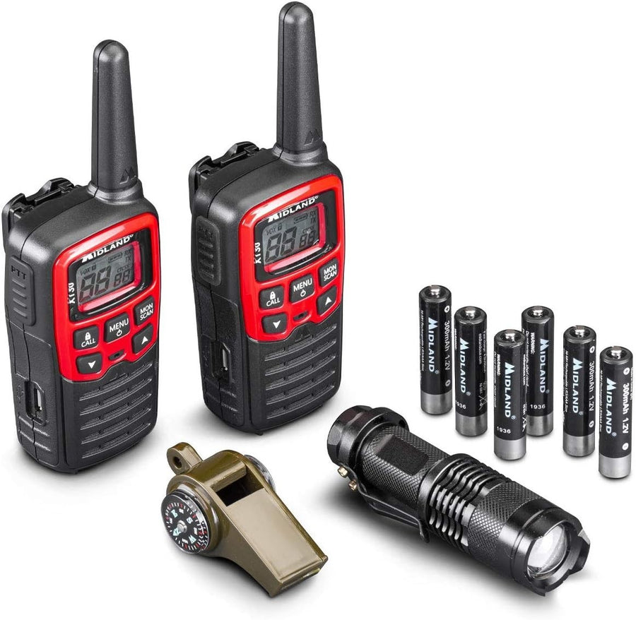 Emergency Survival Kit Walkie Talkies 6km PMR446 Torch Compass Set