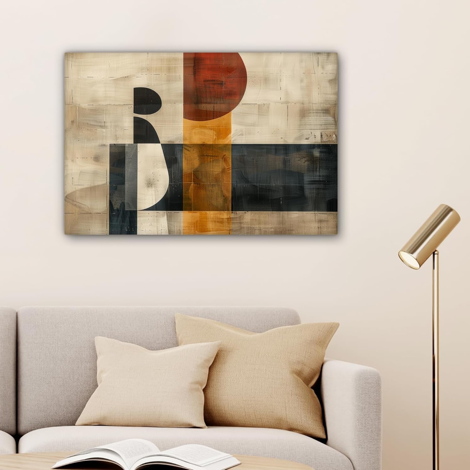 Abstract Canvas Wall Art 60x40cm Framed Modern Industrial Print