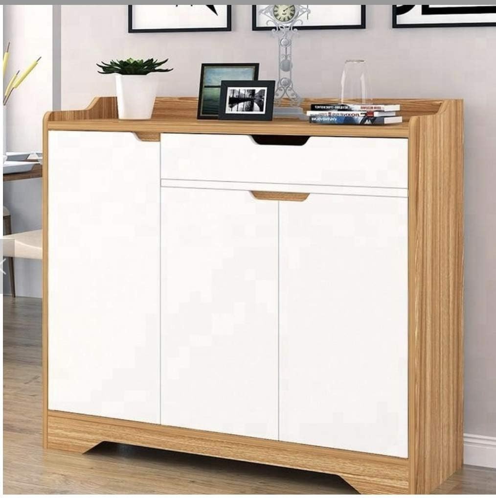 Large Modern Wooden Shoe Cabinet with Drawer & 3 Doors for Hallway