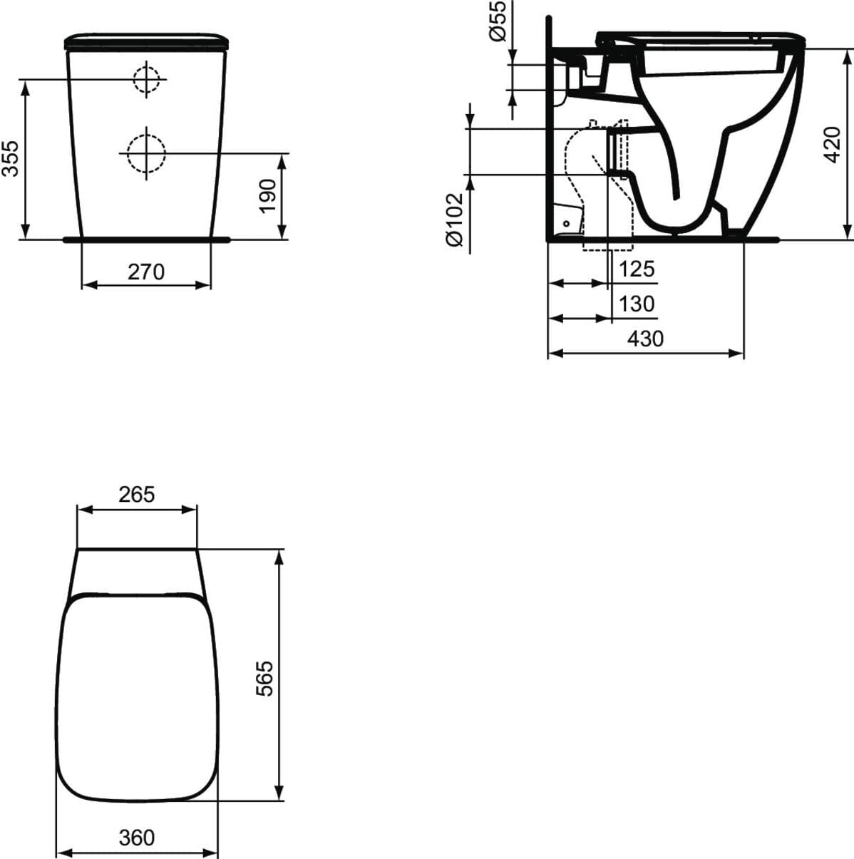 White Slim WC Toilet Seat Soft-Close Metal Hinges Durable Thermoset