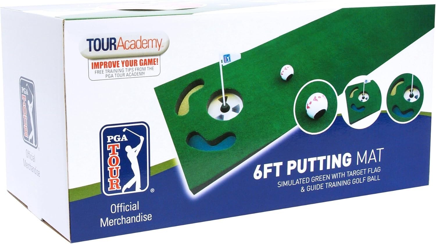 Golf Putting Mat 6ft Indoor Practice Green Alignment Trainer Home Office
