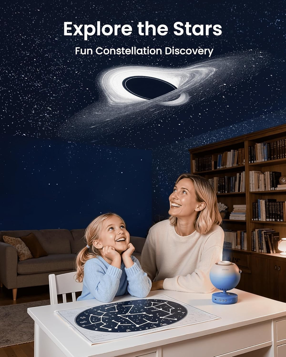 Galaxy Star Projector Night Light Planetarium Kids Adults Sleep Gift
