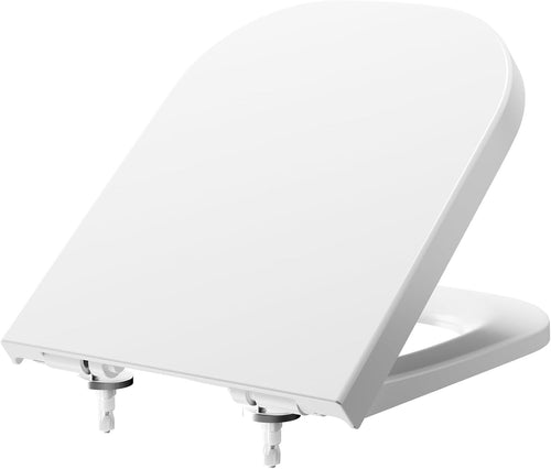 Luxury Square Soft Close Toilet Seat White Quick Release Heavy Duty 42.7x35cm