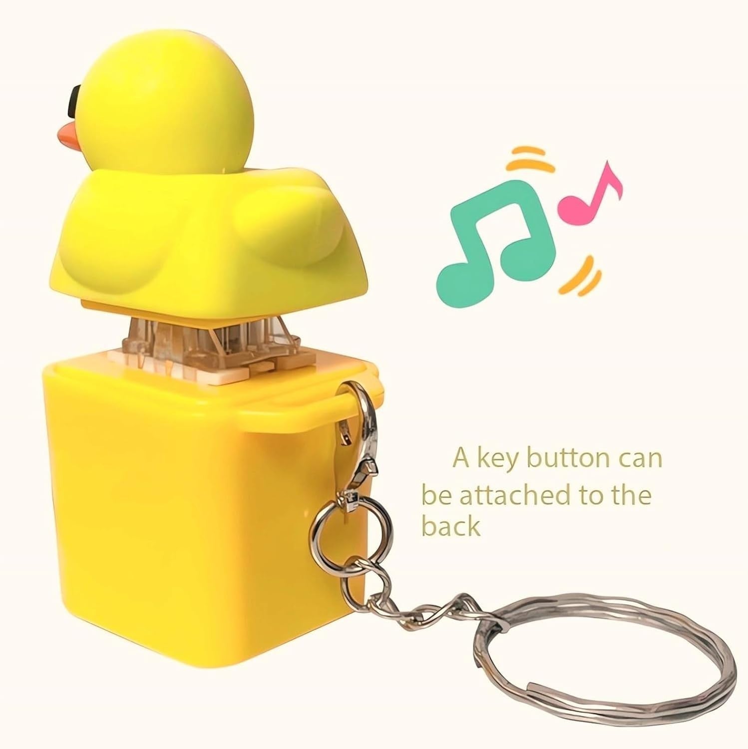 Quacking Duck Fidget Toy Keychain Clicker Stress Relief Button
