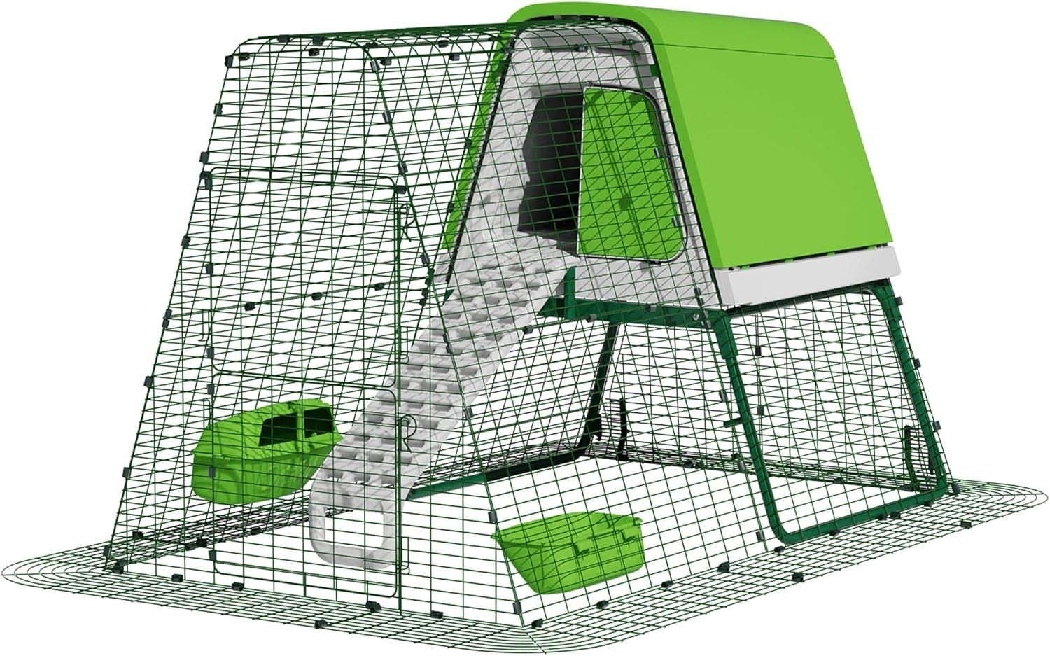 Raised Plastic Chicken Coop with 2m Run Weatherproof 4 Hens