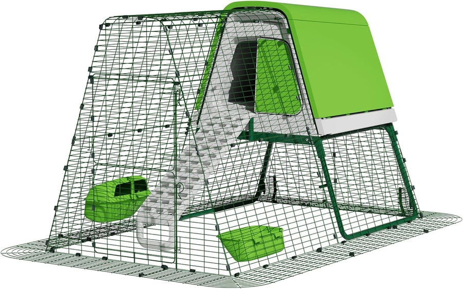 Raised Plastic Chicken Coop with 2m Run Weatherproof 4 Hens
