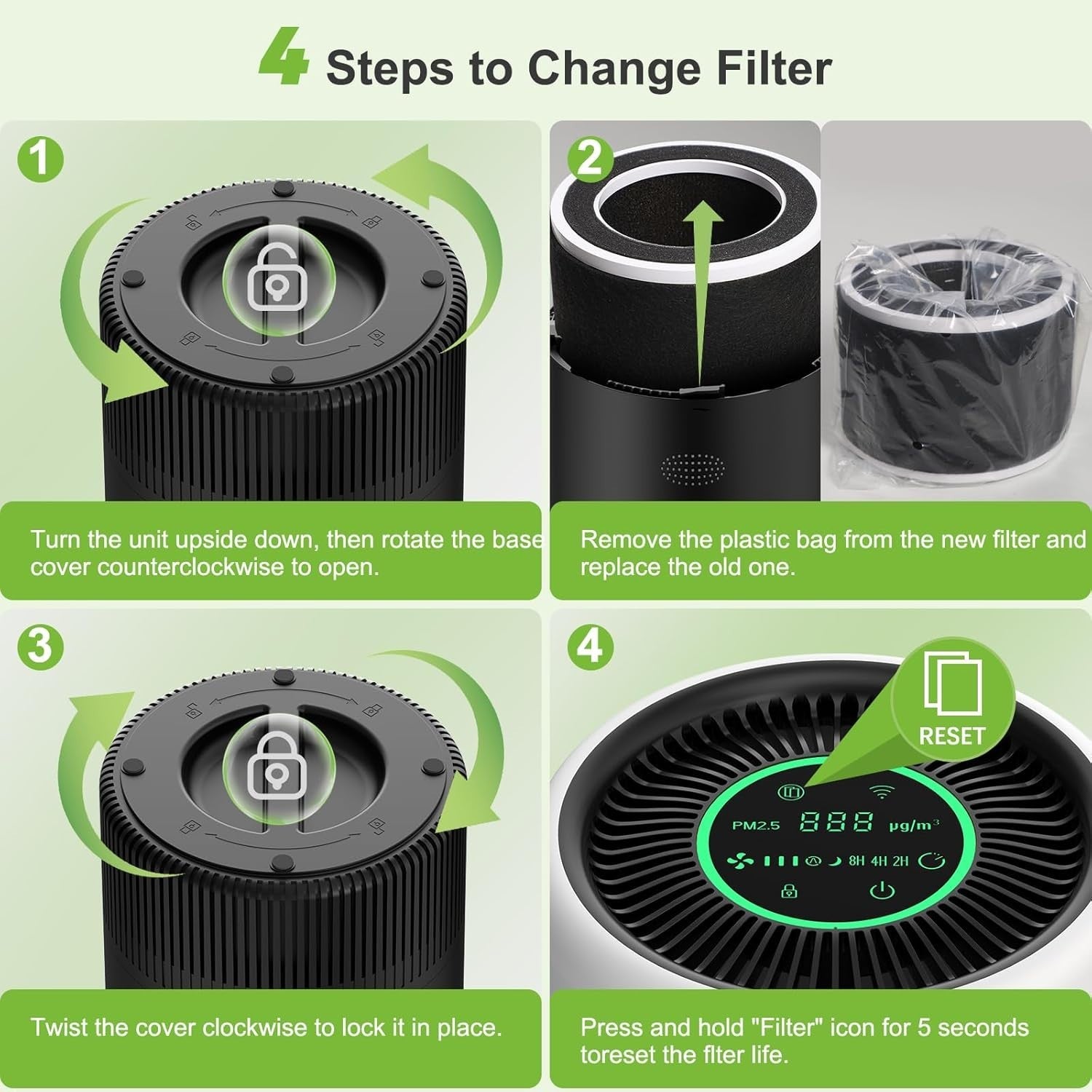 Smart HEPA Air Purifier 1200ft² App Alexa PM2.5 Pets Quiet