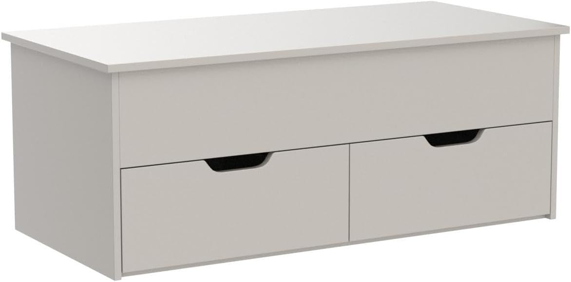 Modern Lift-Top Coffee Table with Locking Storage Drawers Grey 115x50x40cm