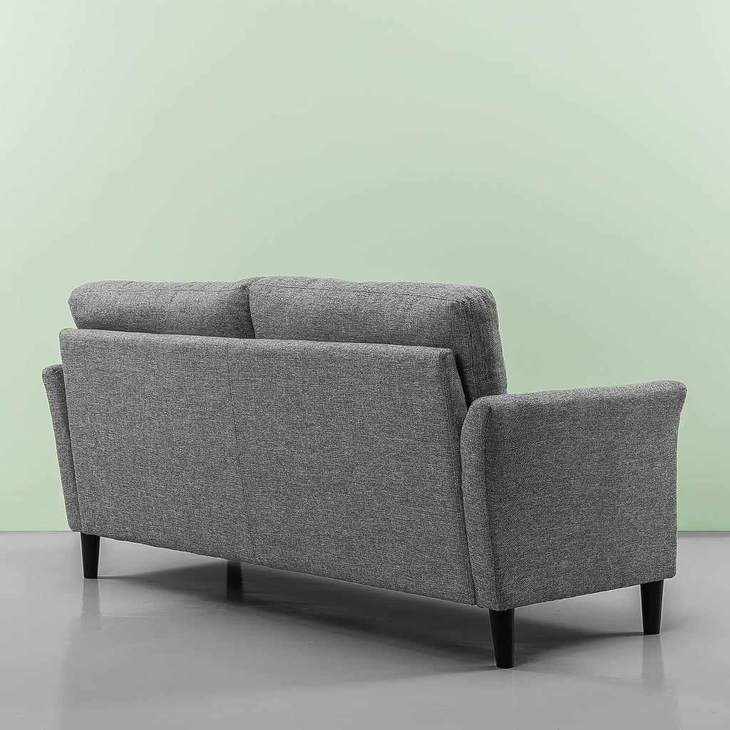 3 Seater Sofa Couch Bed Grey - Compact Modern Fabric Sofa for Living Room