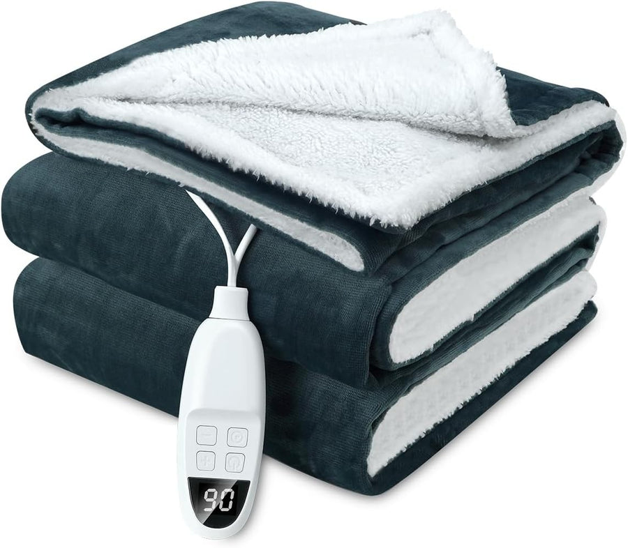 Electric Heated Throw Blanket 180x130cm Fast Heat Timer Washable Sofa Bed