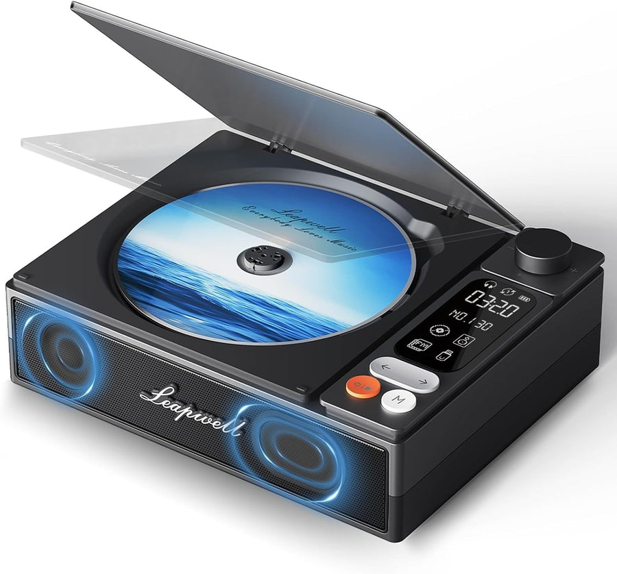 Portable CD Player Bluetooth Speakers Optical USB FM Radio Rechargeable