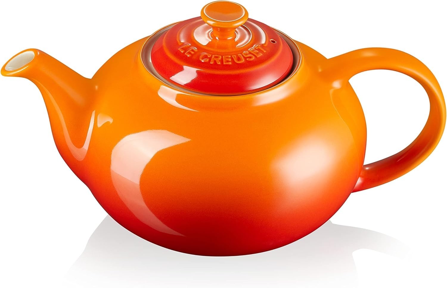 Stoneware Teapot 1.3L Classic Tea Pot Volcanic Orange 3-4 Cups