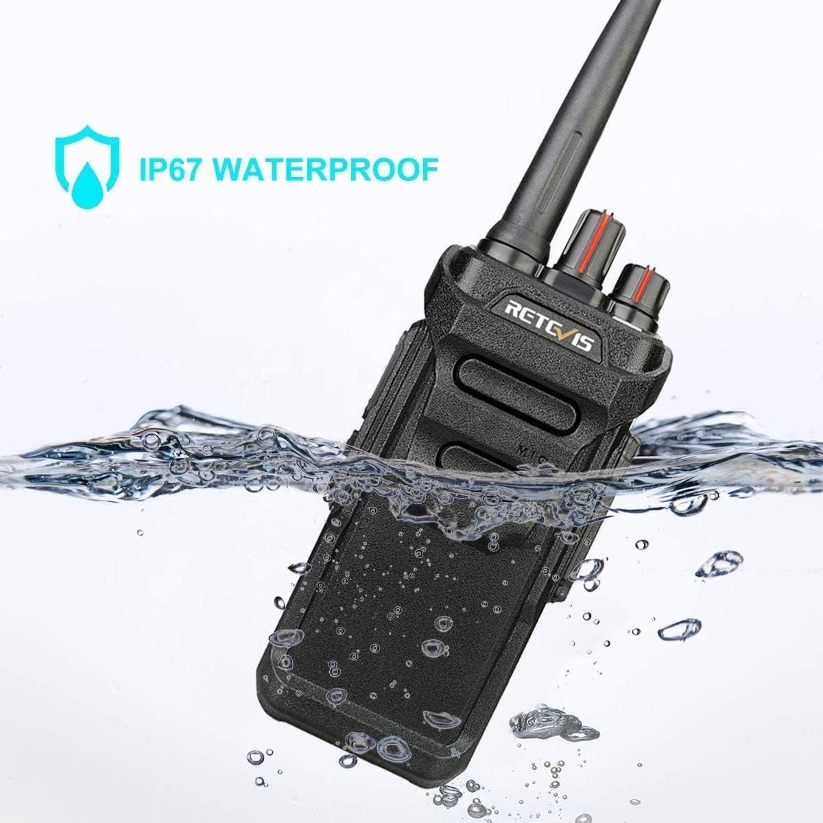 Waterproof Walkie Talkies IP67 Long Range 2km USB Charging VOX 2PCS