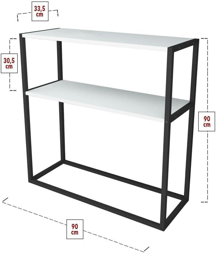 Slim Metal Frame Console Table with 2 Shelves – Modern Storage & Style