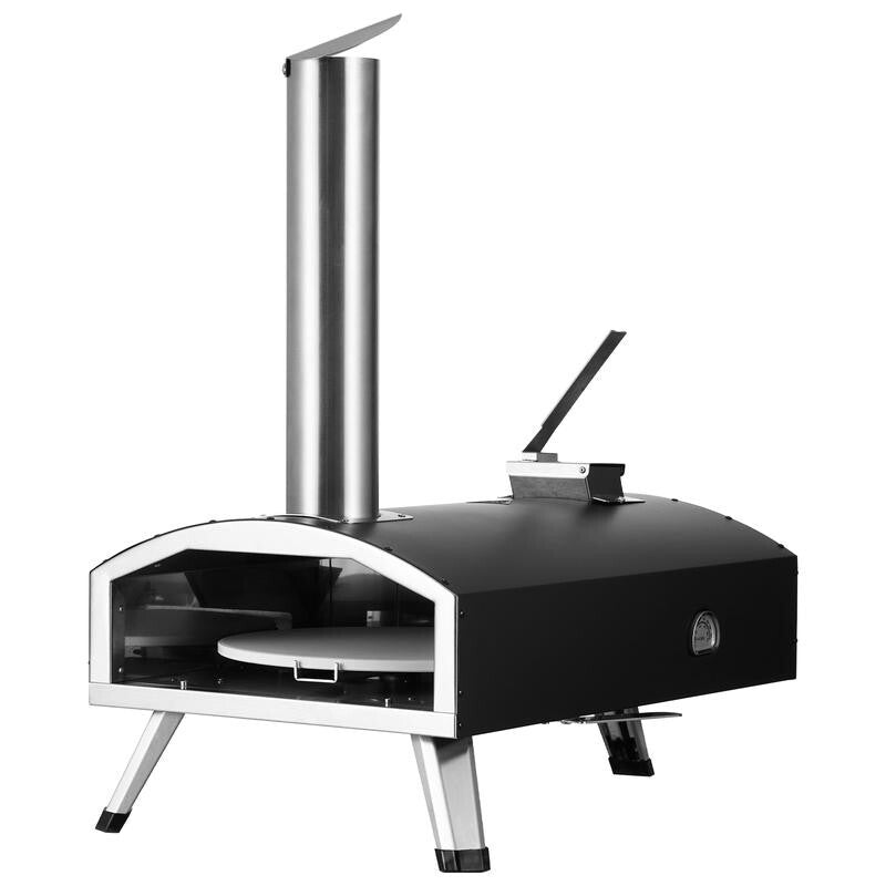 Outdoor Pizza Oven 12" Tri-Fuel BBQ, 210° Stone, Portable Grill
