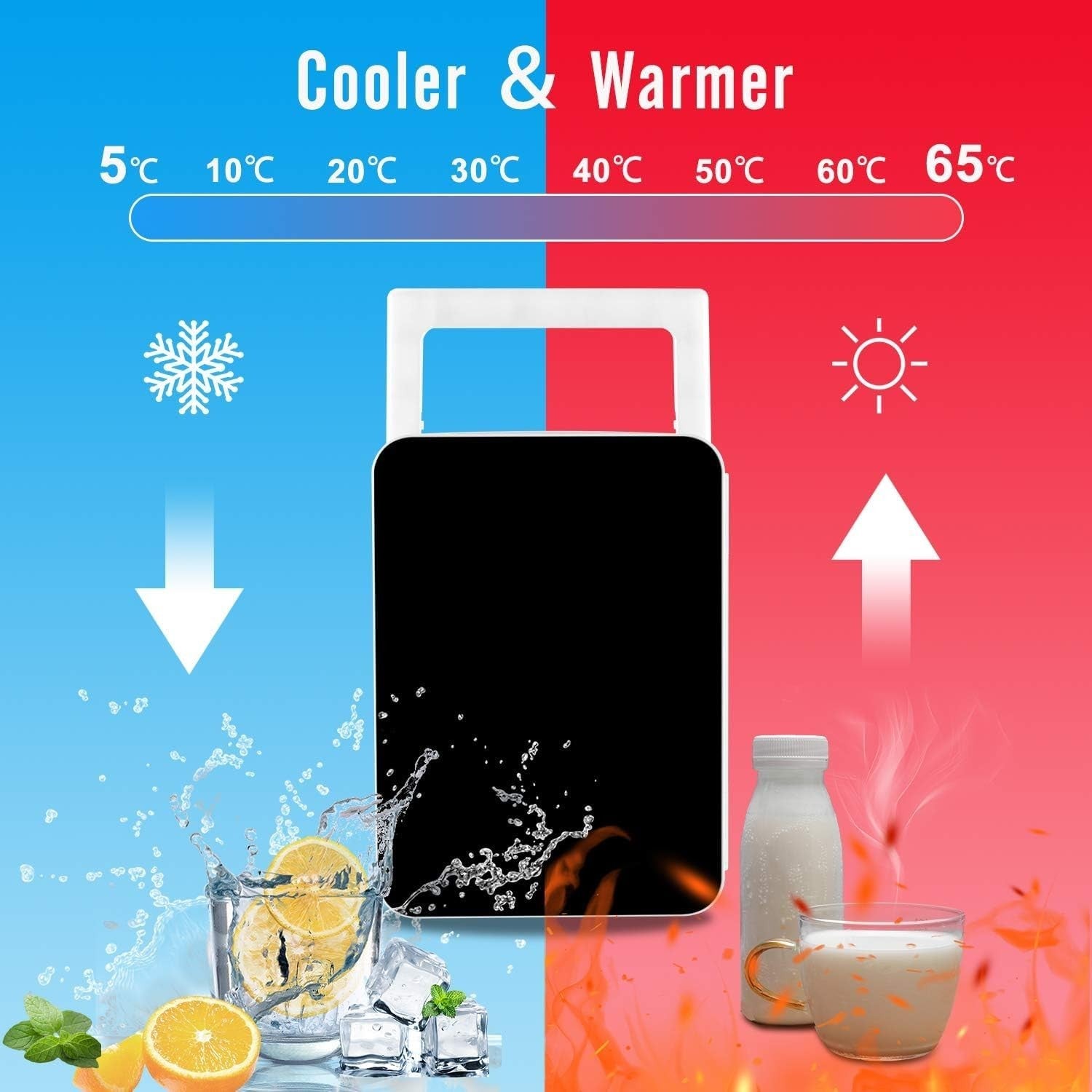 10L Mini Fridge Portable AC/DC Cooler Skincare Drinks Food Black