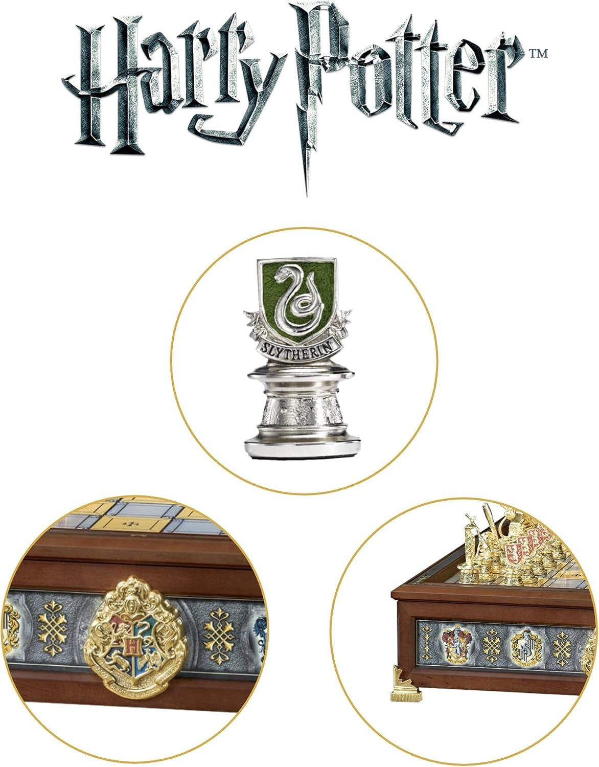 Luxury Quidditch Chess Set – Silver & Gold Plated Pieces, Hardwood Board Gift