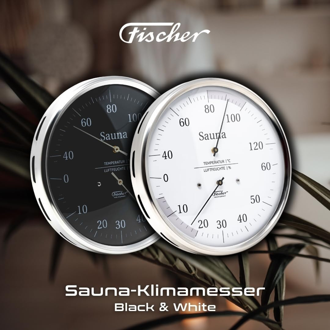 Stainless Steel Sauna Thermo-Hygrometer Humidity & Temperature Gauge Dial 13cm
