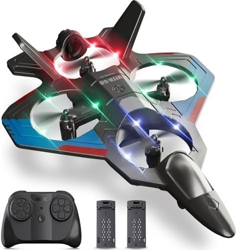 Remote Control Airplane for Kids Adults, Easy Fly RC Plane Jet with LED Lights