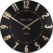 12" Black Wall Clock with Metallic Numerals | Silent Quartz Movement