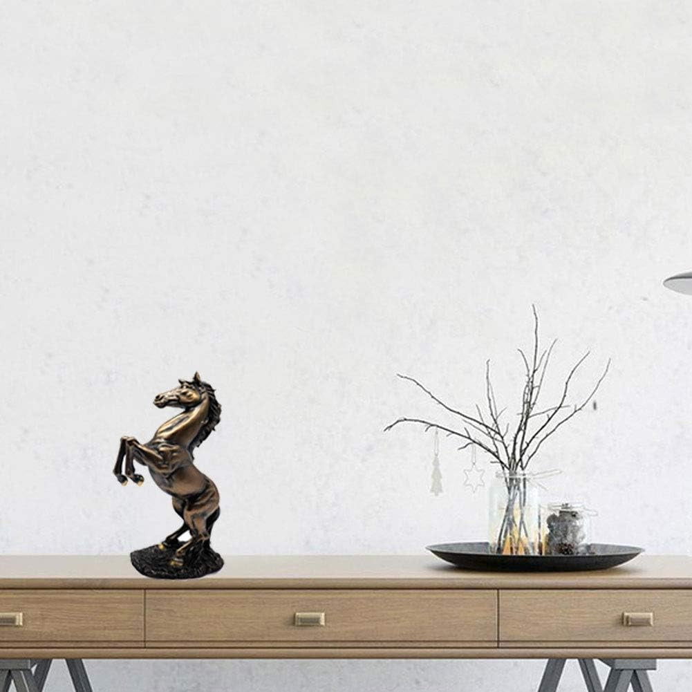Bronze Rearing Horse Statue 31cm Resin Art Decor Elegant Home Office Sculpture