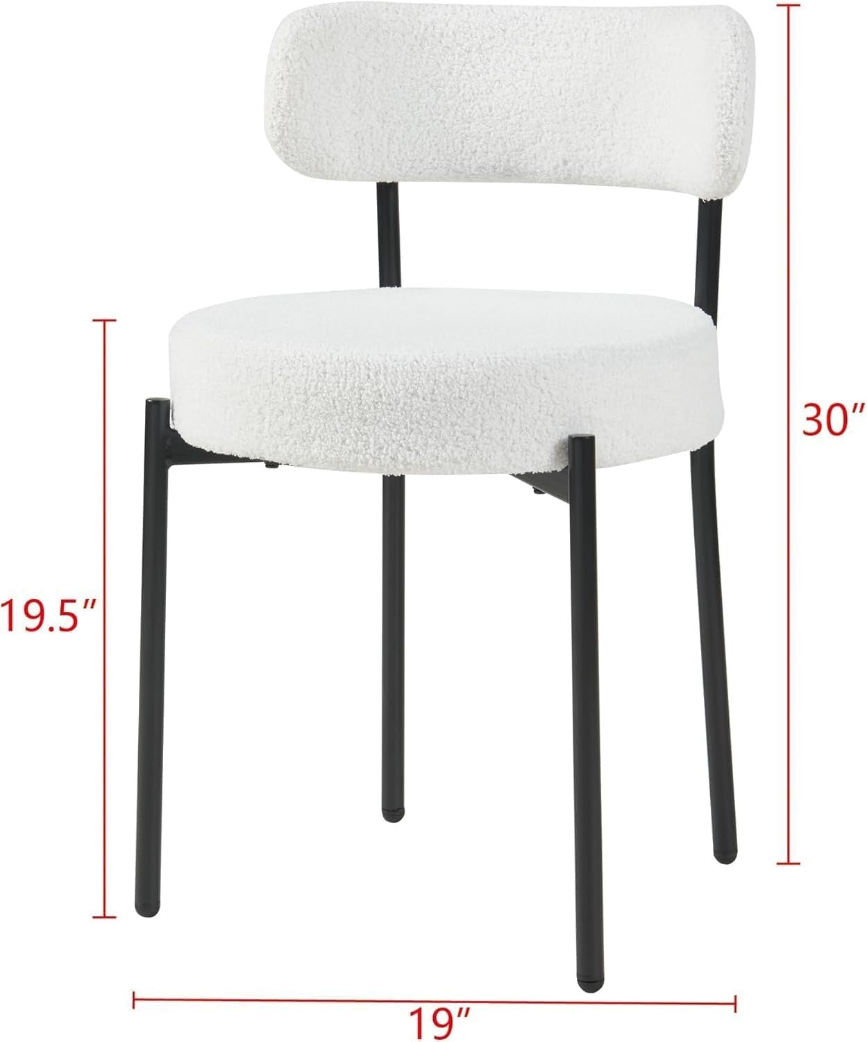 100CM Round Glass Dining Table with 4 White Upholstered Chairs Set