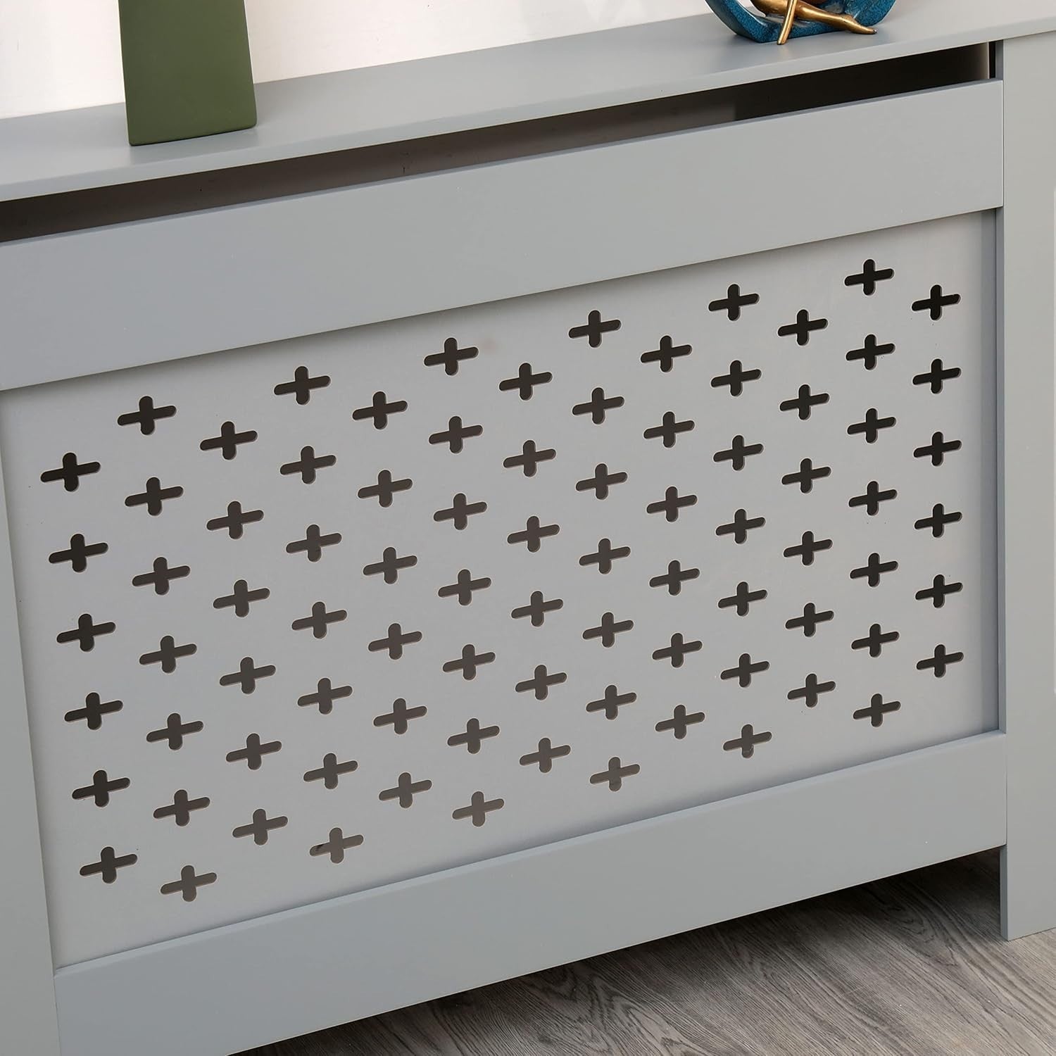 Medium Grey Radiator Cover MDF Wood Satin Finish Decorative Cabinet