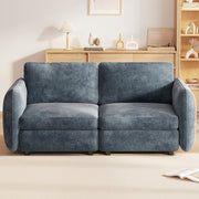 Modern 2 Seater Sofa Blue-Grey Deep Cushions 305CM Ergonomic Couch