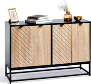 Modern Industrial Sideboard Cabinet with 4 Doors & Large Storage for Home Bar