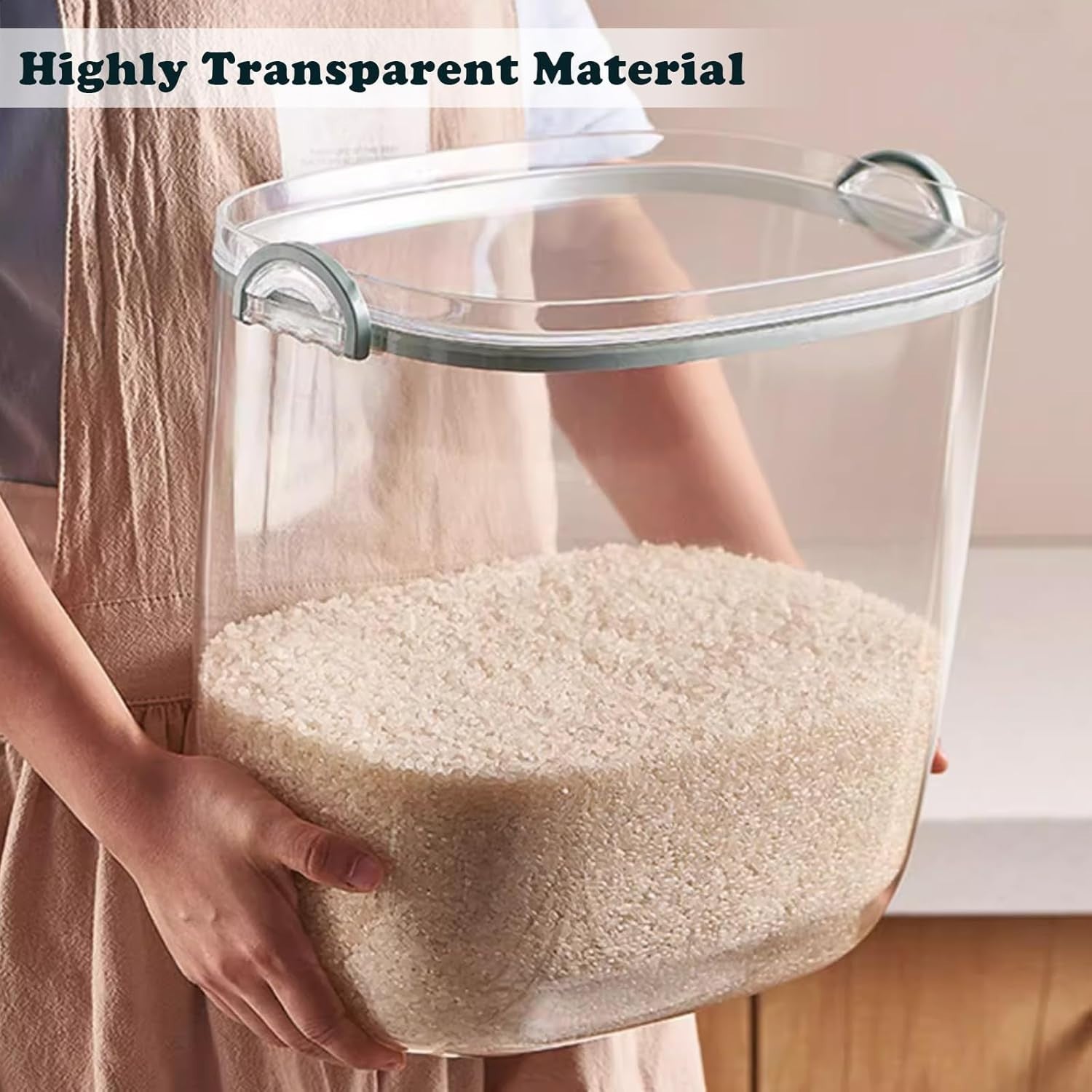 10kg Rice Storage Container Airtight Plastic Bin w Scoop