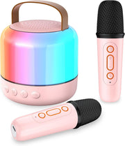LED Kids Karaoke Speaker with 2 Mics Bluetooth Party Gift