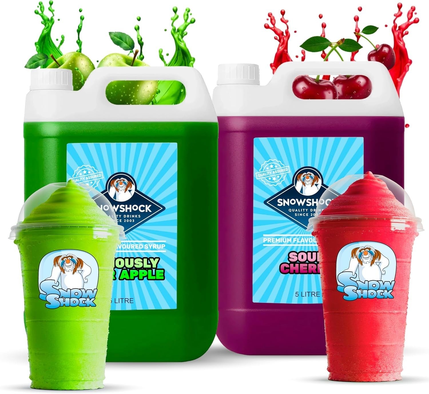 Slush Syrup Concentrate 2x5L Sour Apple & Cherry Ice Slush Drink Mix