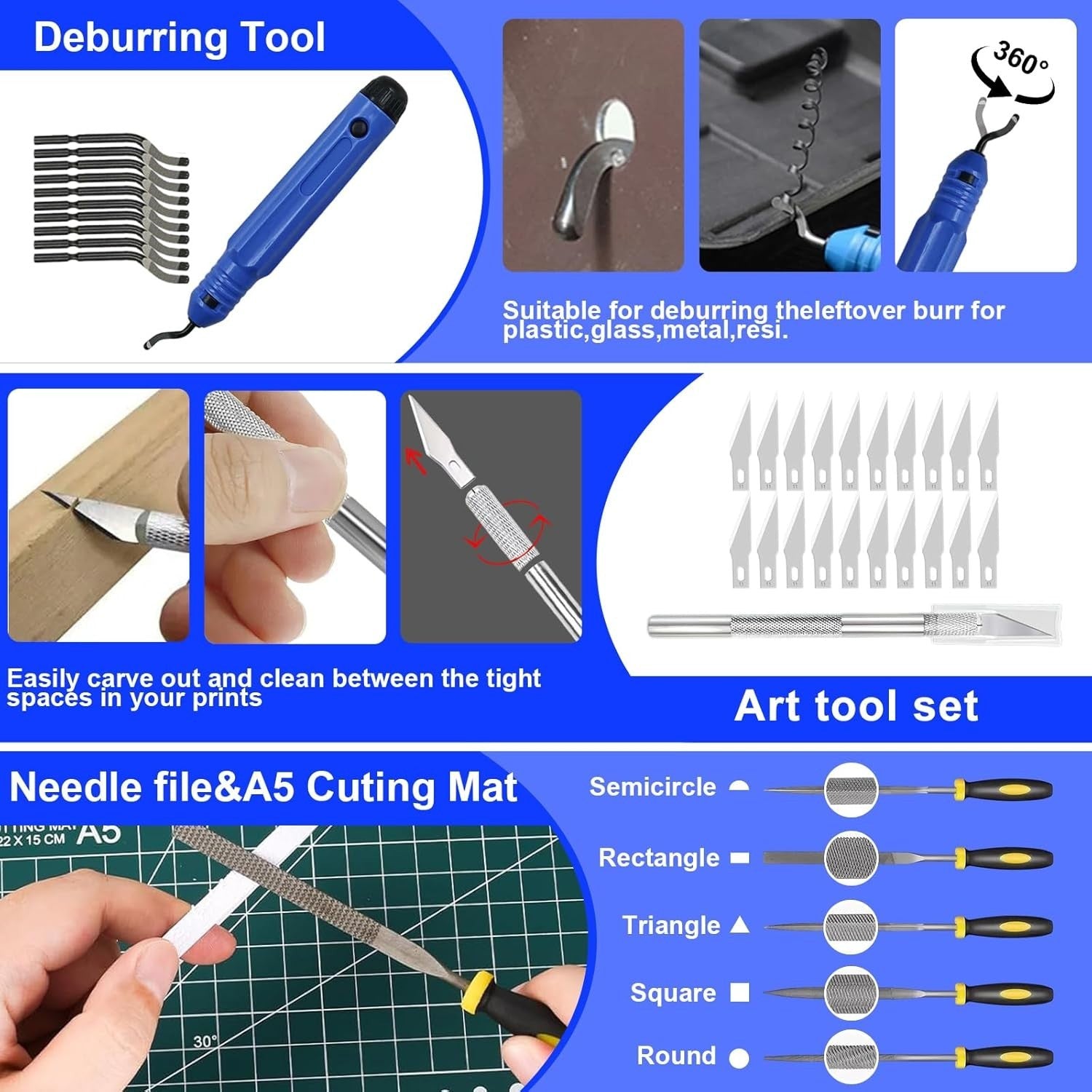 135PCS 3D Printer Tools Kit Nozzle Cleaning Polishing Deburring Set