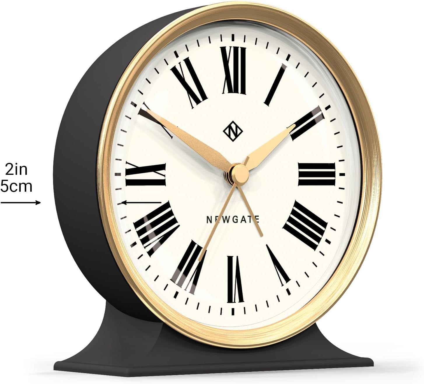 Silent Analogue Alarm Clock No Tick Round Arabic Dial Bedside Decor