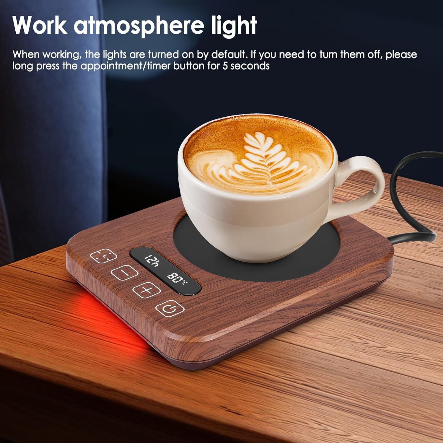 Coffee Mug Warmer 7 Temp 110-180°F 12H Timer 18W UK Plug