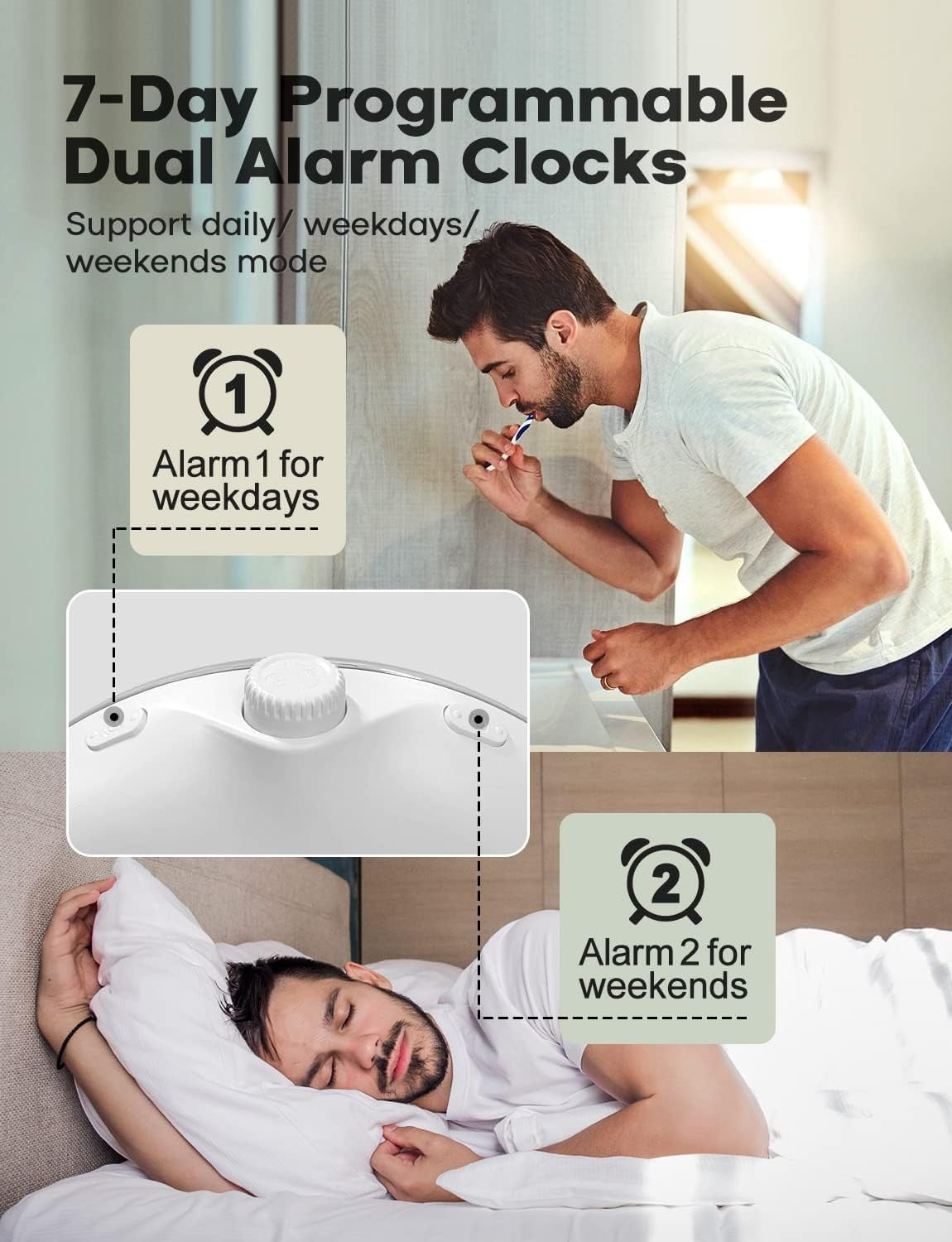 Sunrise Wake Up Light Alarm Clock FM Radio Display Dual Alarm
