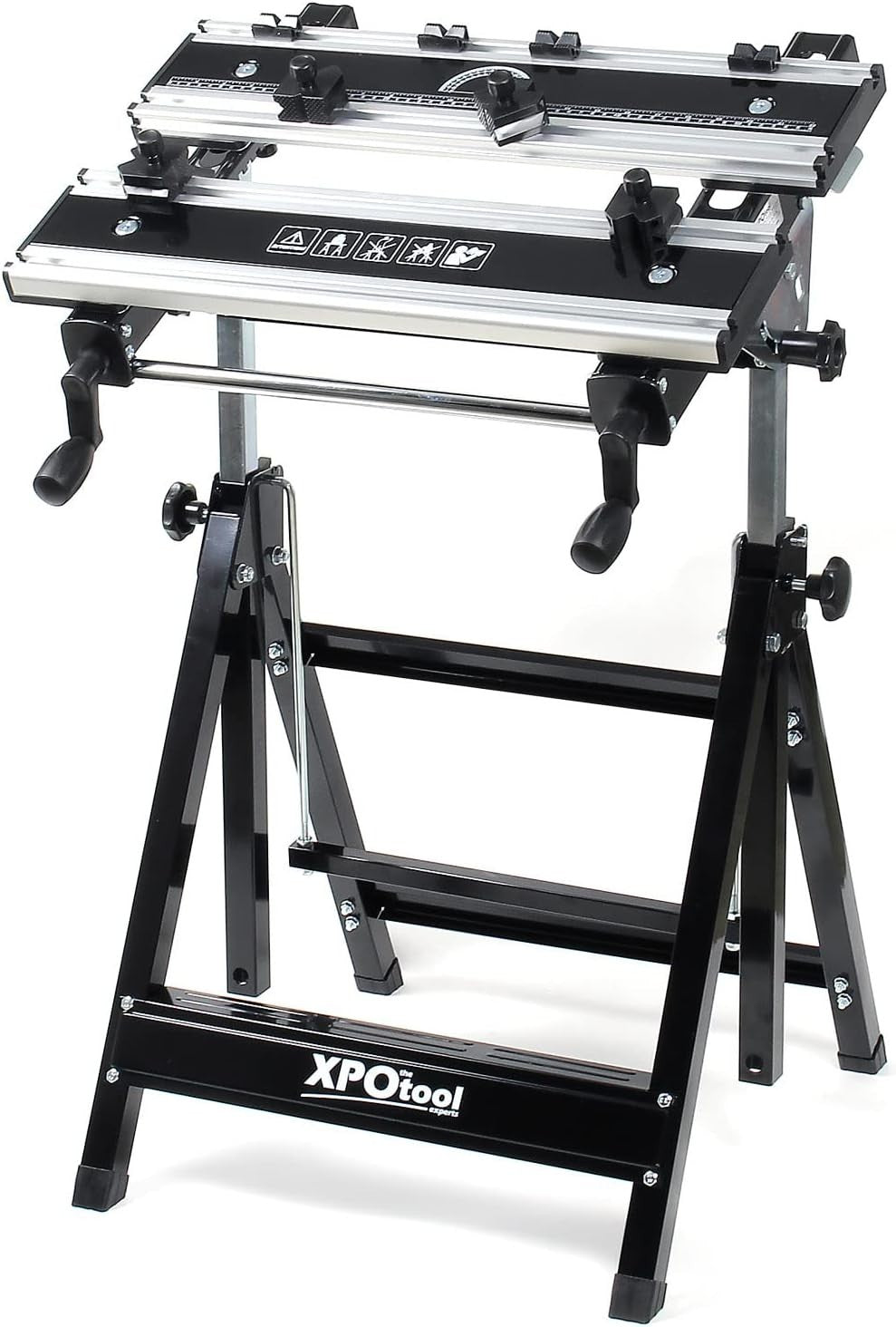 Foldable Mobile Workbench Height Adjustable 77–107cm Angle Tilt Work Table 100kg