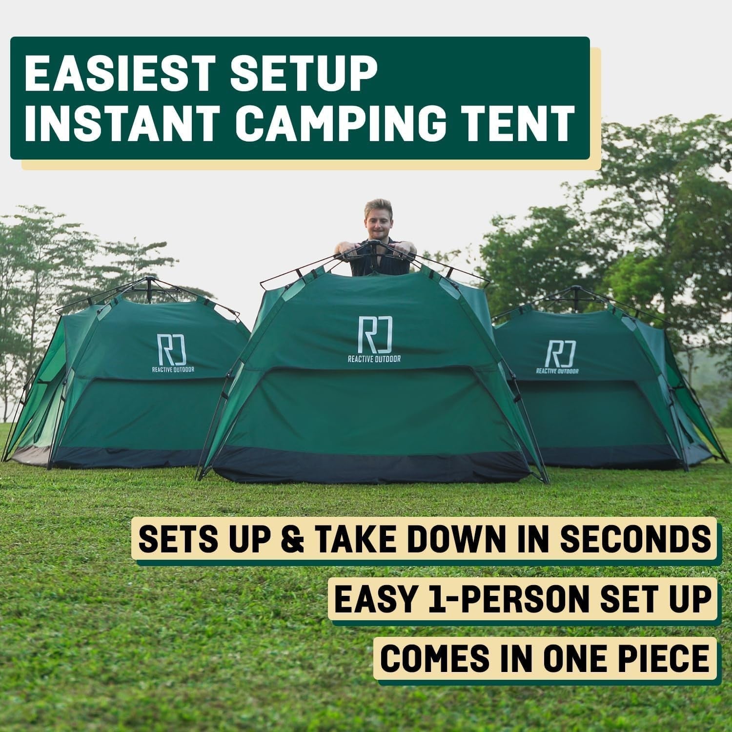3 Person Pop Up Camping Tent 3 Second Instant Waterproof