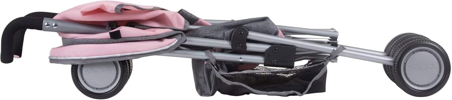 Adjustable Dolls Pushchair 76–82cm Handle, Foldable Role Play Buggy