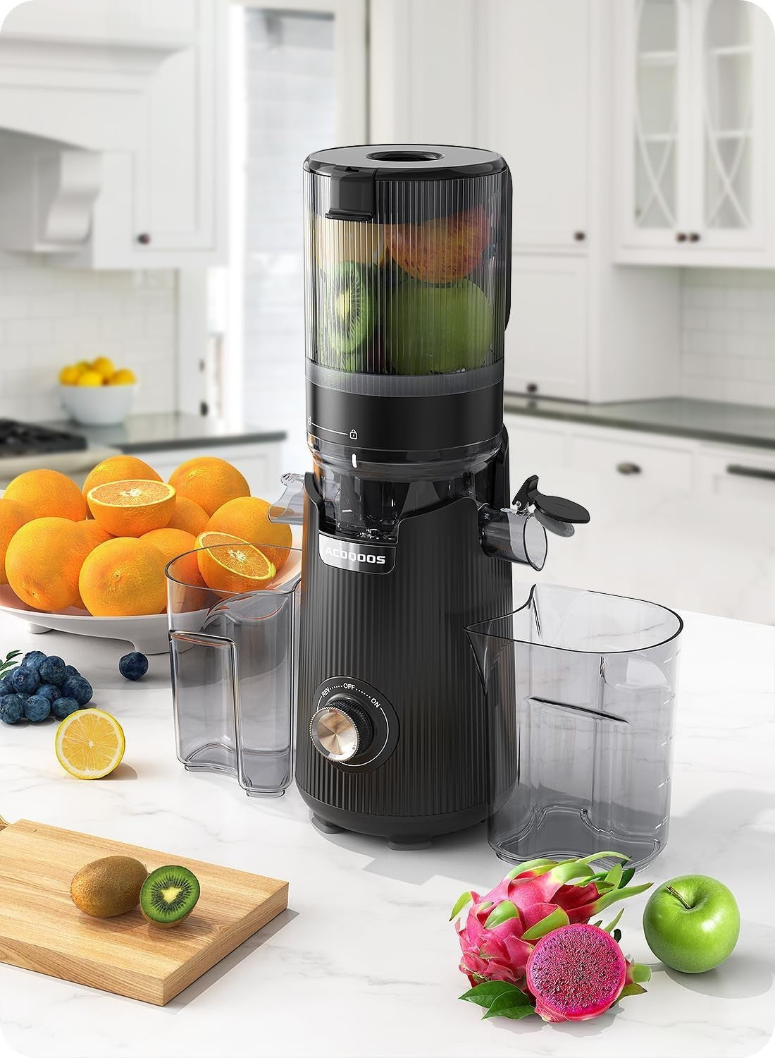 Cold Press Juicer 135mm Wide Feed Opening 300W High Yield Easy Clean