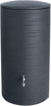 285L Rain Barrel with Child-Safe Lid & Brass Tap, Anthracite, Durable