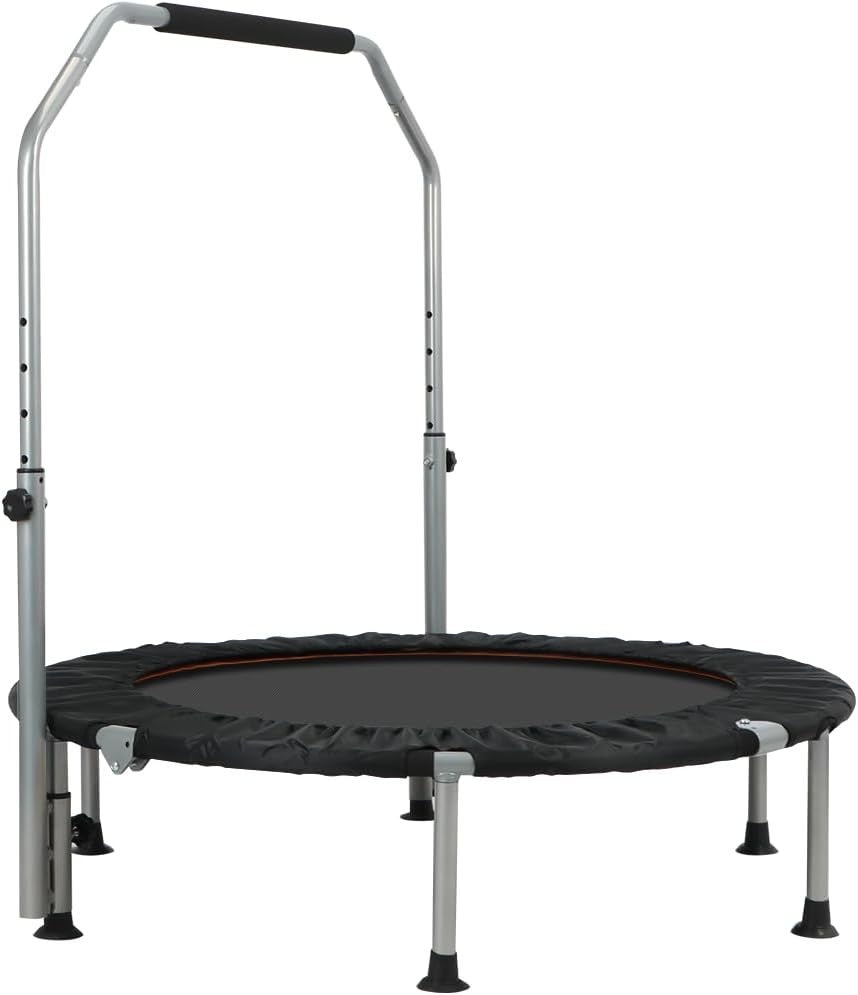 48 Inch Mini Trampoline Adult Fitness Rebounder Foldable Handle 150KG