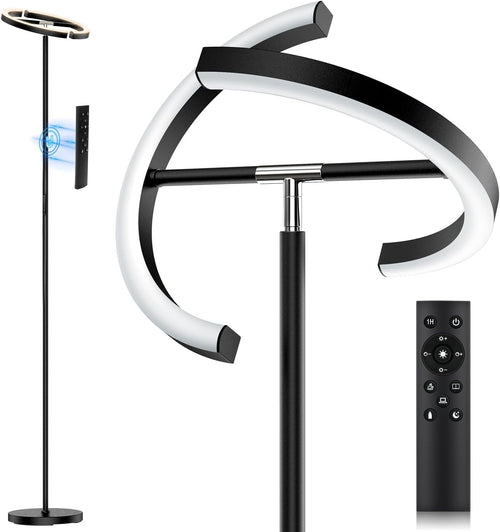 Modern LED Floor Lamp Dimmable Touch Remote Rotatable Uplighter Reading Light